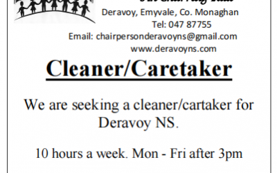Deravoy NS seeks cleaner/caretaker