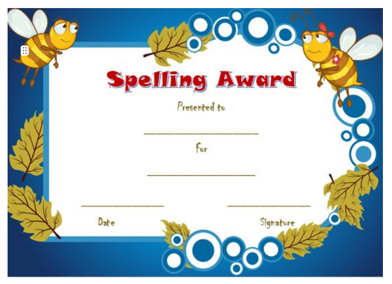 Spelling Award September